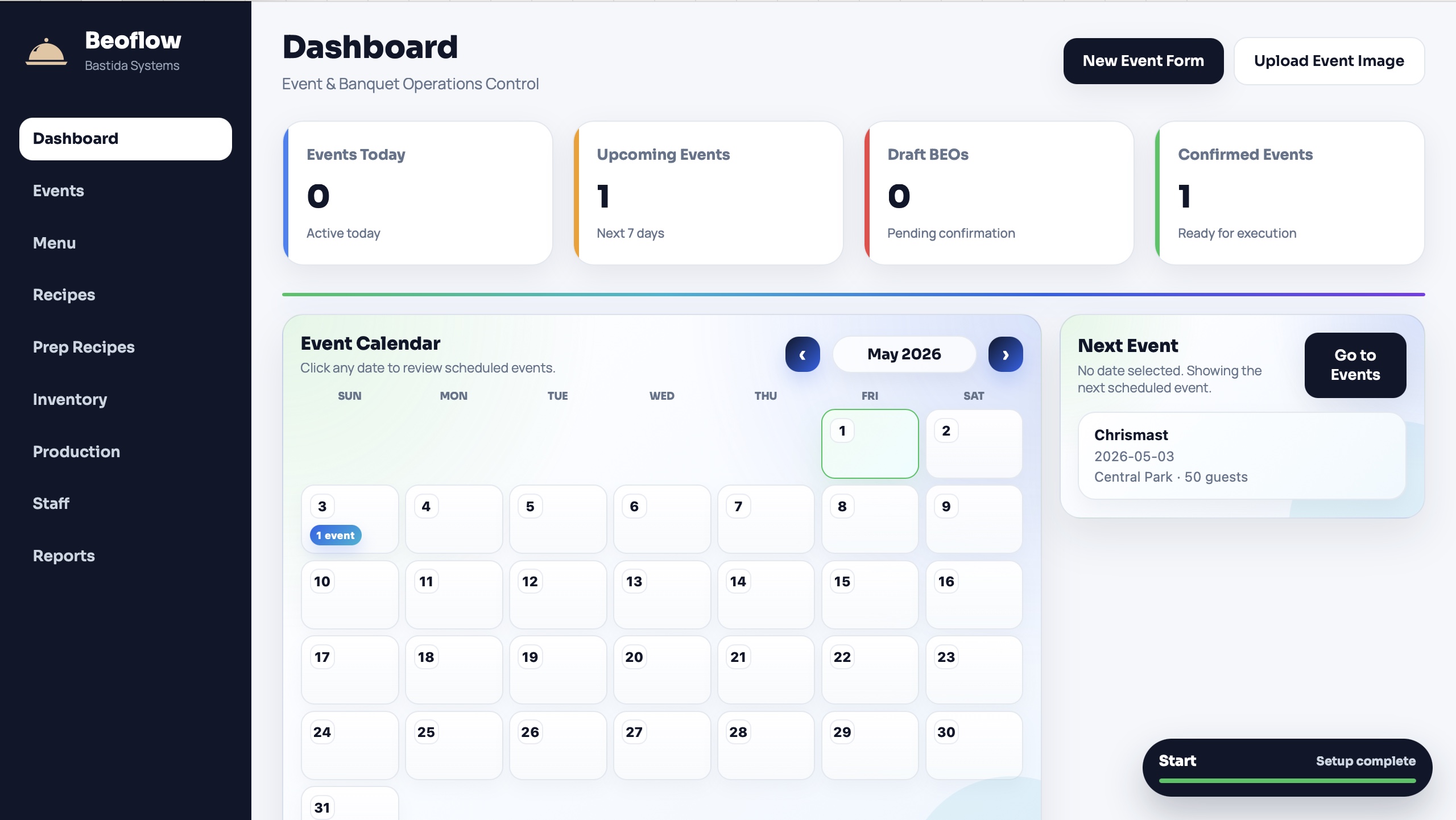 Beoflow dashboard preview