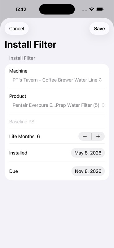 Mobile Install Filter form in FiltraCore